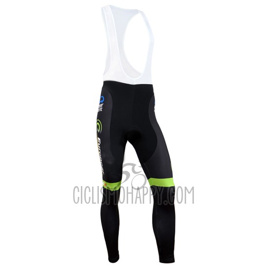 Europcar Cycling Jersey Bib Tight 2014 Men Long Sleeve Black and Green